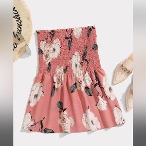 Floral Shirred Tube Top